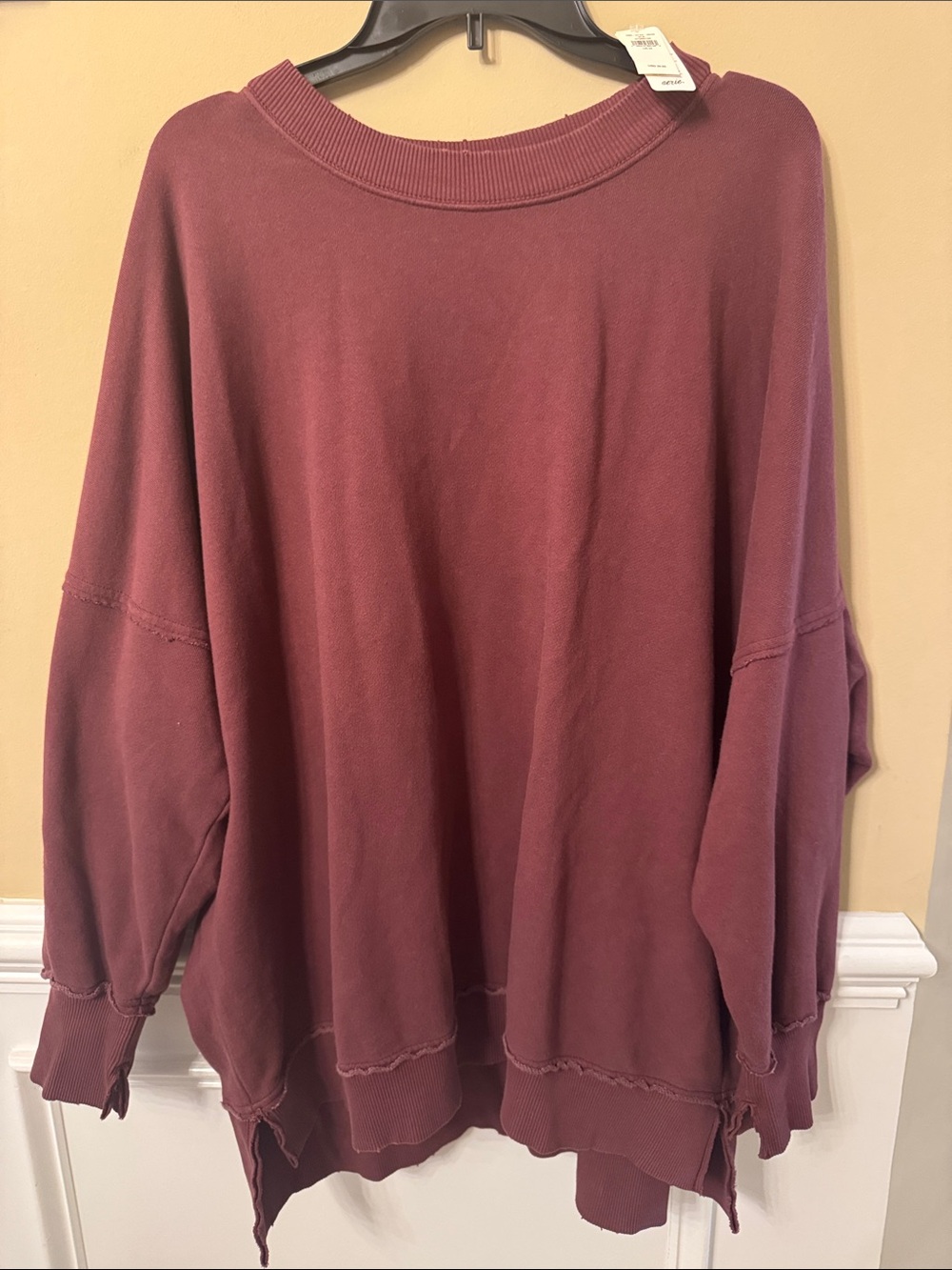 aerie Oversized Crewneck Sweatshirt in Mauve
